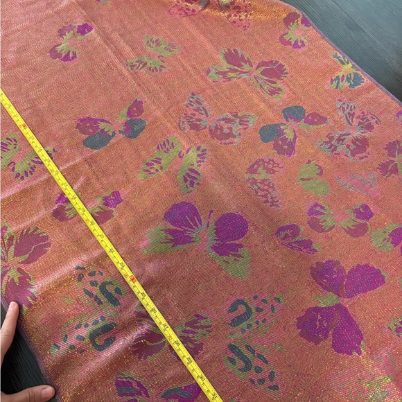 Pashmina large reversible butterfly pink-purple sparkly fringe wrap shawl scarf - Picture 9 of 10